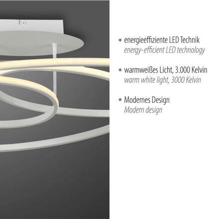 JUST LIGHT LED stropní svítidlo bílé moderní světelný kruh do interiéru 3000K LD 15321-16