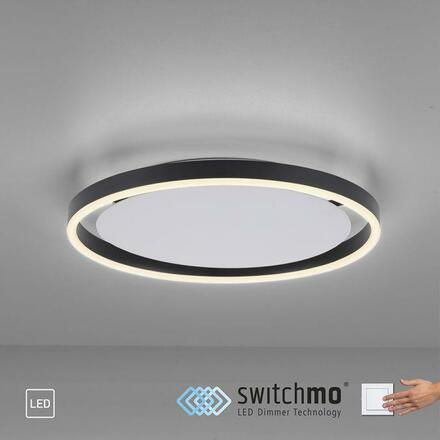 LEUCHTEN DIREKT is JUST LIGHT LED stropní svítidlo antracit, kruhové pr.40cm, stmívatelné, Switchmo, teplá bílá krokově stmívatelné 3000K