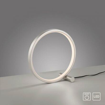 JUST LIGHT LED stolní lampa stříbrný kruh minimalistické šňůrový vypínač 3000K LD 15395-21