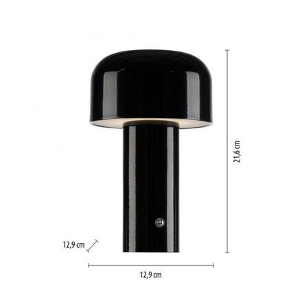 JUST LIGHT LED bateriové stolní svítidlo černé tvar houby stmívatelné dotykem USB 2700-5000K LD 19190-18