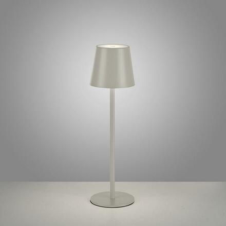LEUCHTEN DIREKT is JUST LIGHT LED stolní lampa lakovaná šedá ochrana proti stříkající vodě na baterie 3000K LD 19250-40