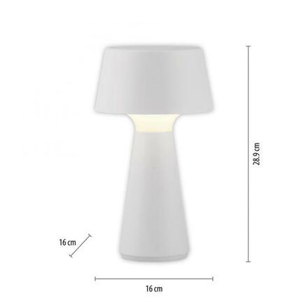 JUST LIGHT LED stolní lampa na baterie bílá dotykový stmívač IP54 USB vnitřní i venkovní použití 3000K LD 19260-16