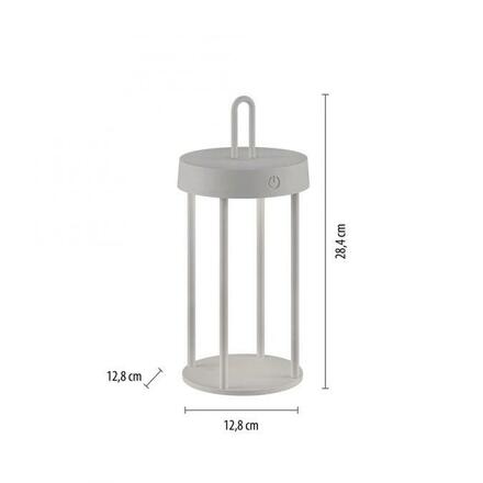 JUST LIGHT LED stolní lampa na baterie mobilní 28cm dotykový stmívač IP44 zahradní svítidlo 2700K LD 19300-40