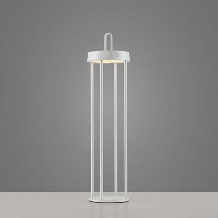 JUST LIGHT LED stolní lampa na baterie bílá 50cm dotykový stmívač IP44 zahradní svítidlo 2700K LD 19301-16