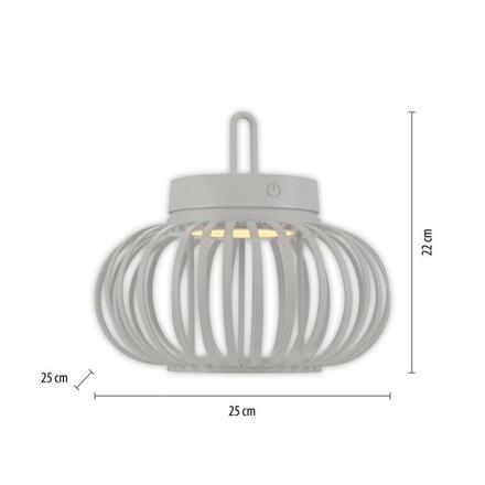 JUST LIGHT LED stolní lampa průměr 25cm bílé na baterie USB IP44 stmívatelné dotykem 2700K LD 19303-16