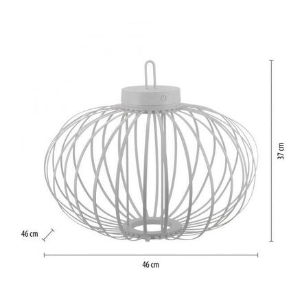 JUST LIGHT LED stolní lampa průměr 46cm bílé na baterie USB IP44 stmívatelné dotykem 2700K LD 19305-16