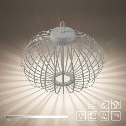 JUST LIGHT LED stolní lampa průměr 46cm moblní na baterie USB IP44 stmívatelné dotykem 2700K LD 19305-40