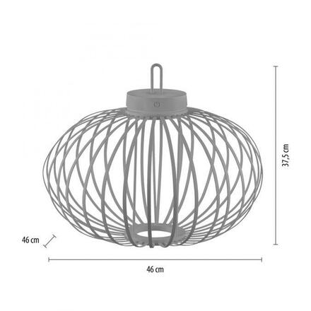 JUST LIGHT LED stolní lampa průměr 46cm moblní na baterie USB IP44 stmívatelné dotykem 2700K LD 19305-40