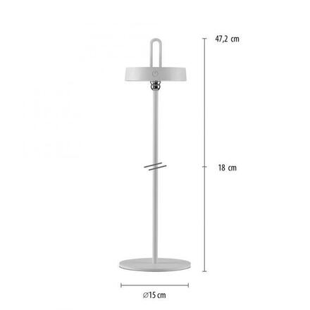 JUST LIGHT LED stolní lampa bílá na baterie dotykový stmívač ochrana proti stříkající vodě USB 2700K LD 19310-16