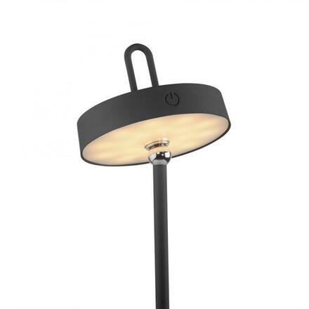 JUST LIGHT LED stolní lampa černá na baterie dotykový stmívač ochrana proti stříkající vodě USB 2700K LD 19310-18