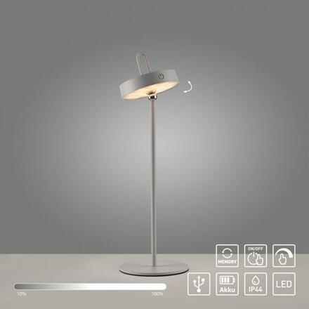 JUST LIGHT LED stolní lampa na baterie mobilní dotykový stmívač ochrana proti stříkající vodě USB 2700K LD 19310-40