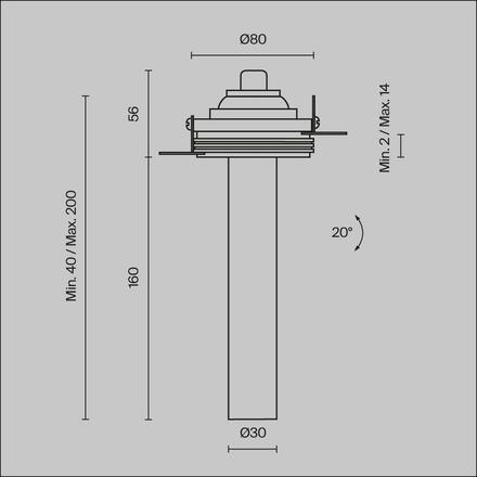 MAYTONI Vestavné svítidlo Focus T 7W IP 20 C140TRS-L200-7W3K-B