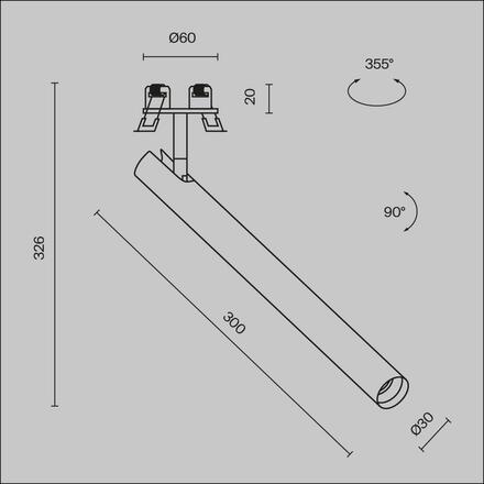 MAYTONI Vestavné svítidlo Focus T 6W IP 20 C141RS-L300-6W3K-BBS