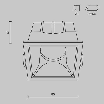 MAYTONI Vestavné svítidlo DL043-01-15W3K-D-SQ-W