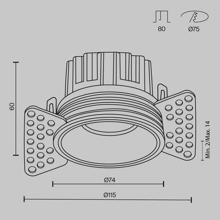 MAYTONI Vestavné svítidlo Round 12W IP 20 DL058-12W3K-TRS-B