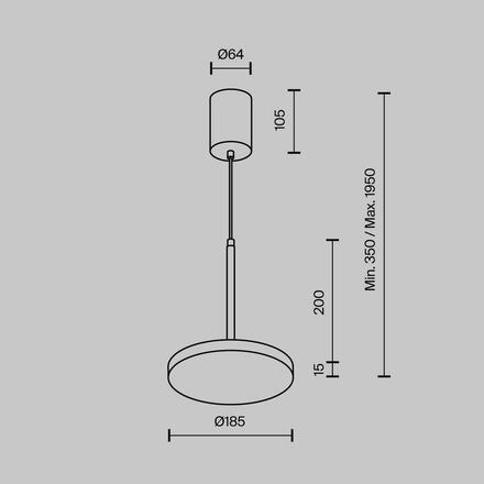 MAYTONI Závěsné svítidlo Plato 12W 120d P076PL-L12W3K-B