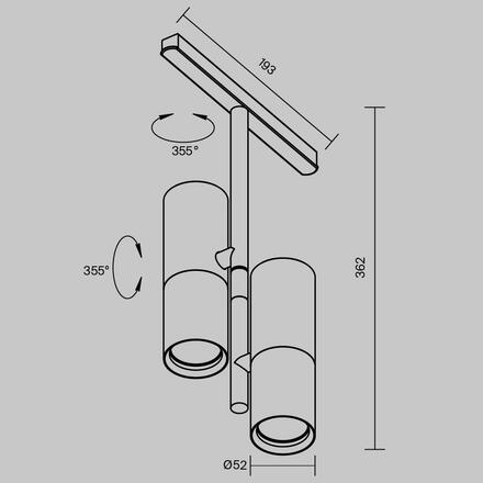 MAYTONI svítidlo pro kolejnicový systém Elti Duo Magnetic track system Exility 24W 36d TR005-4-2X12W-DS-B