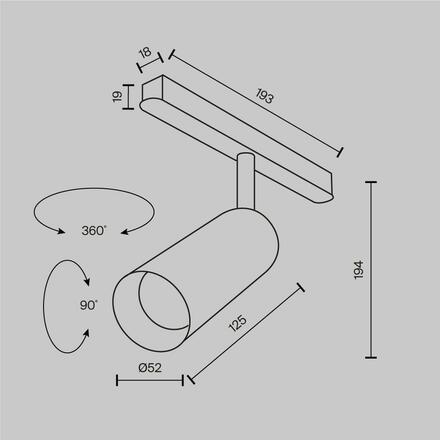 MAYTONI svítidlo pro kolejnicový systém Focus LED Magnetic track system Exility 3000K 12W 36d TR032-2-12W3K-M-BBS