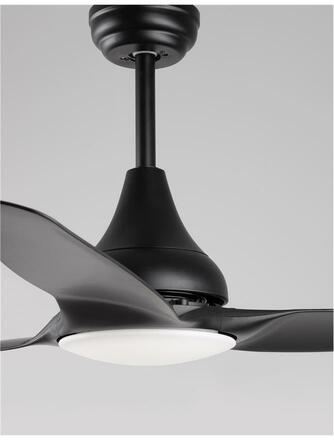 NOVA LUCE stropní ventilátor se světlem SAMOA tělo z oceli matná bílá a sklo 3ABS bílé listy LED 18W 3000K 5267302