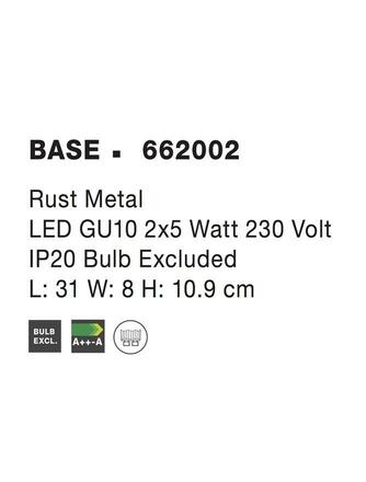 Nova Luce Moderní stropní lišta Base se dvěma nastavitelnými spoty - 2 x 50 W, rez NV 662002