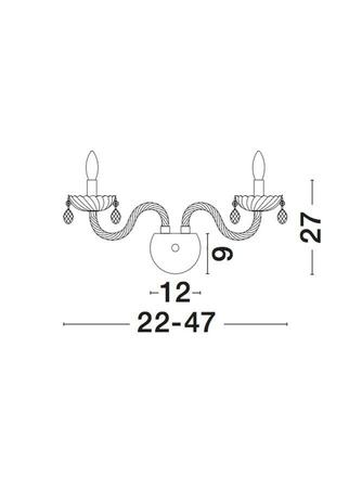 NOVA LUCE nástěnné svítidlo ZENO chromovaný hliník koňak sklo a K9 křišťály nastavitelné E14 2x5 W bez žárovky 71231403