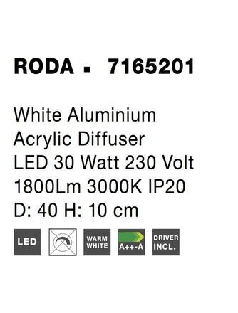 Nova Luce Moderní stropní LED svítidlo Roda ve dvou barevných úpravách - pr. 400 x 100 mm, 30 W, 3000 K, bílá NV 7165201