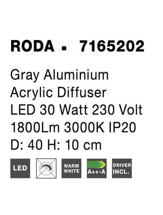 Nova Luce Moderní stropní LED svítidlo Roda ve dvou barevných úpravách - pr. 400 x 100 mm, 30 W, 3000 K, šedá NV 7165202