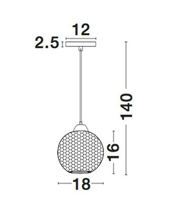 NOVA LUCE závěsné svítidlo VIENTI tmavě šedá sklo a černý kov E27 1x12W 230V IP20 bez žárovky 8103993