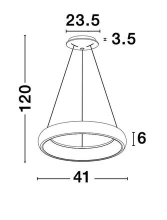 NOVA LUCE závěsné svítidlo ALBI černý hliník a akryl LED 32W 230V 3000K IP20 stmívatelné 8105620