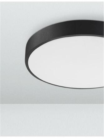 NOVA LUCE stropní svítidlo HADON černý hliník matný bílý akrylový difuzor LED 24W 230V 3000K IP20 9001531