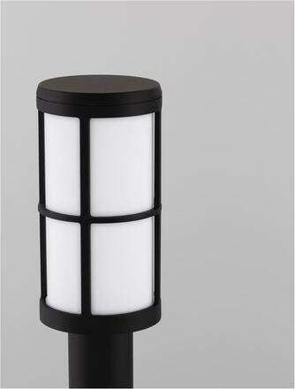 NOVA LUCE venkovní sloupkové svítidlo STONE černý hliník a akryl E27 1x12W 220-240V IP54 bez žárovky 9002860