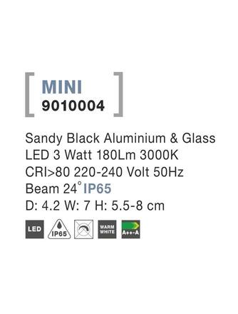 NOVA LUCE venkovní reflektor MINI černý hliník a sklo LED 3W 3000K 220-240V 24st. IP65 9010004