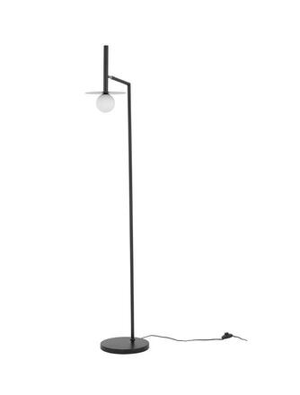 NOVA LUCE stojací lampa PIELO černý kov opálové sklo G9 1x5W 230V IP20 třída II bez žárovky 9043309