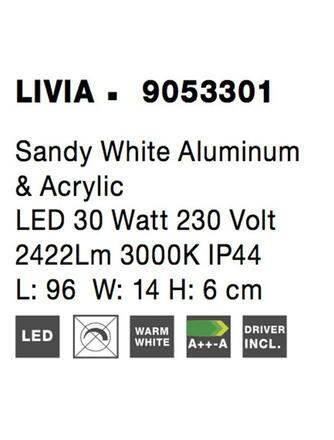 NOVA LUCE nástěnné svítidlo nad obrazy a zrcadla LIVIA bílý hliník a akryl LED 30W 230V 3000K IP44 9053301