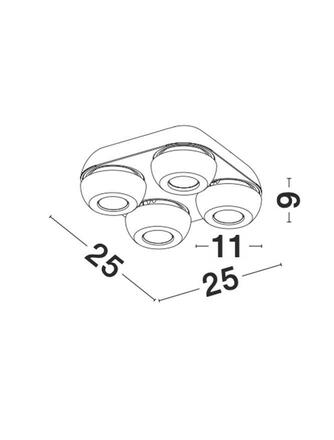 NOVA LUCE bodové svítidlo GON černý hliník LED 4x5W 230V 3000K IP20 9105103