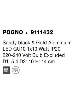 NOVA LUCE bodové svítidlo POGNO černá a zlatý hliník GU10 1x10W IP20 220-240V bez žárovky 9111432