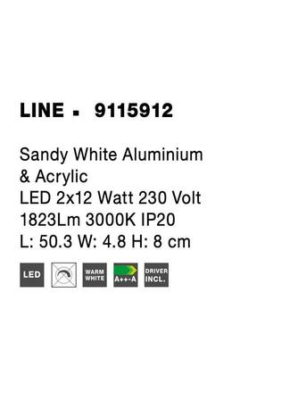 NOVA LUCE nástěnné svítidlo LINE bílý hliník a akryl LED 2x12W 230V 3000K IP20 9115912