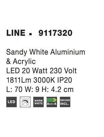 NOVA LUCE nástěnné svítidlo LINE bílý hliník a akryl LED 20W 230V 3000K IP20 9117320