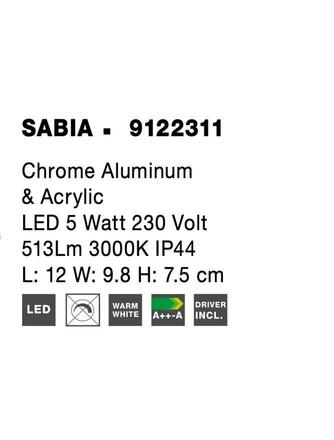 NOVA LUCE nástěnné svítidlo SABIA chrom hliník a akryl LED 5W 220-240V 3000K IP44 9122311