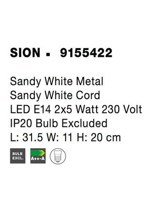 NOVA LUCE bodové svítidlo SION bílý kov bílý kabel E14 2x5W 230V IP20 bez žárovky 9155422