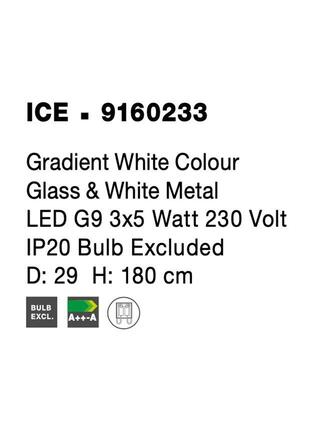 NOVA LUCE závěsné svítidlo ICE bílé sklo s přechody a bílý kov G9 3x5W 230V IP20 bez žárovky 9160233