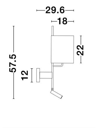 NOVA LUCE nástěnné svítidlo YAMA černé stínidlo a černý hliník nastavitelné - vypínač na těle E27 1x12W 230V IP20 bez žárovky LED Samsung 3W 3000K čtecí lampička 9180512