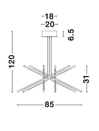 NOVA LUCE závěsné svítidlo RACCIO černý kov a akryl LED 56W 230V 3000K IP20 vč. dálkového ovládání stmívatelné 9180783