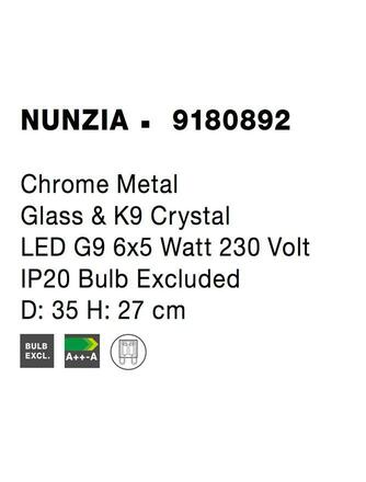 NOVA LUCE stropní svítidlo NUNZIA chromovaný kov sklo a K9 křišťál G9 6x5W 230V IP20 bez žárovky 9180892