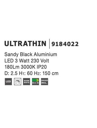 Nova Luce LED osvětlení Ultrathin nad konferenční stolek - 3 W, 180 lm, černá NV 9184022