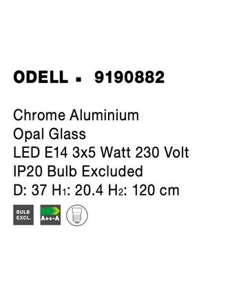 NOVA LUCE závěsné svítidlo ODELL chromovaný hliník opálové sklo E14 3x5W 230V IP20 bez žárovky 9190882