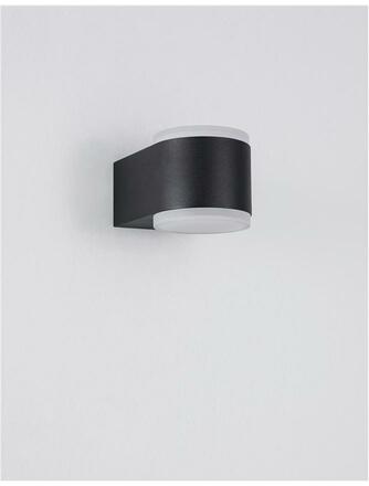 NOVA LUCE venkovní nástěnné svítidlo NUS černý hliník a akrylový difuzor LED 2x4W 3000K 100-240V 120st. IP54 světlo nahoru a dolů 9200202