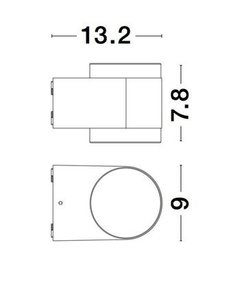 NOVA LUCE venkovní nástěnné svítidlo NUS černý hliník a akrylový difuzor LED 2x4W 3000K 100-240V 120st. IP54 světlo nahoru a dolů 9200202