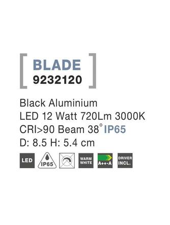 NOVA LUCE zapuštěné svítidlo BLADE černý hliník LED 12W 3000K 38st. IP65 9232120