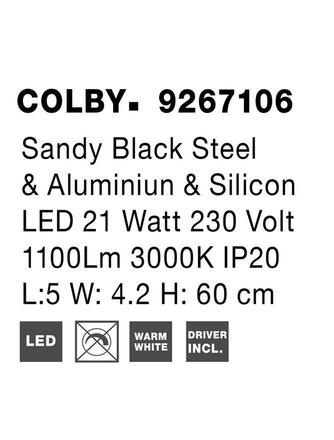 NOVA LUCE nástěnné svítidlo COLBY černý hliník a akryl LED 21W 230V 3000K IP20 9267106